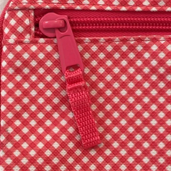Thirty-One Pocket A Tote Zipper Utility Pouch Insert Coral Gingham Pool … - Picture 7 of 13